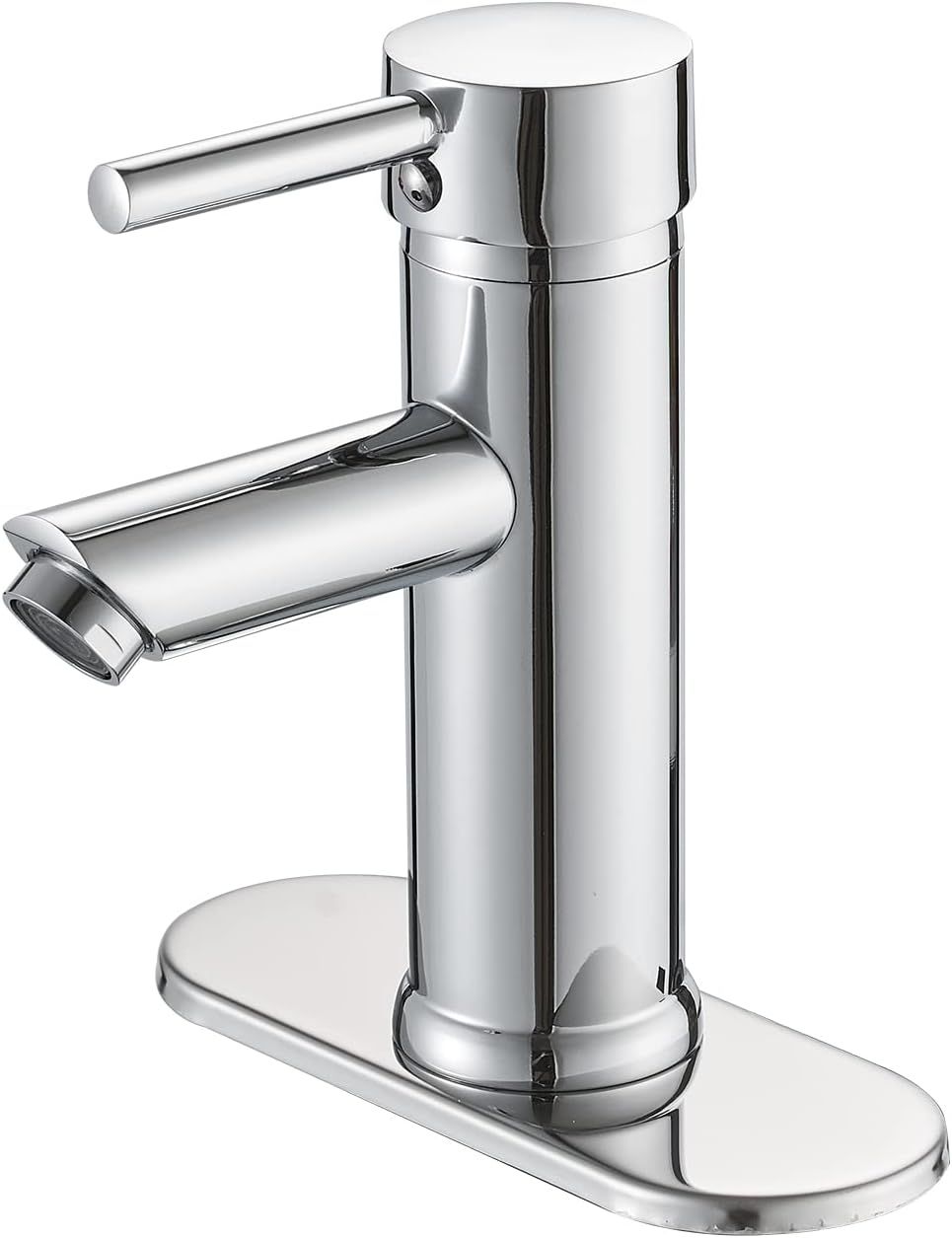 Polished Chrome Single Handle Deck Mount Bathroom Faucet