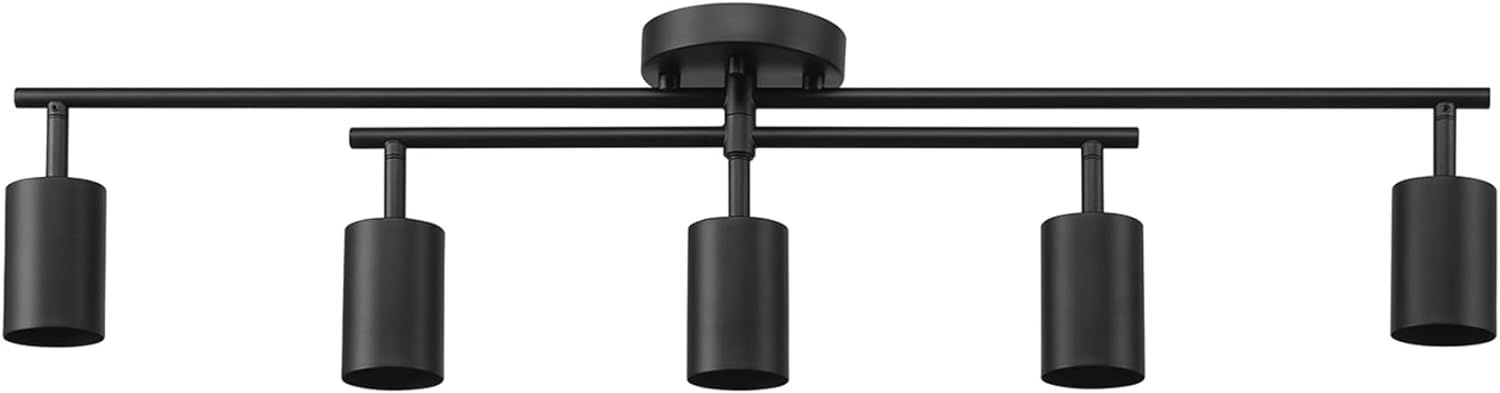 Matte Black 5-Light Swivel Track Ceiling Light