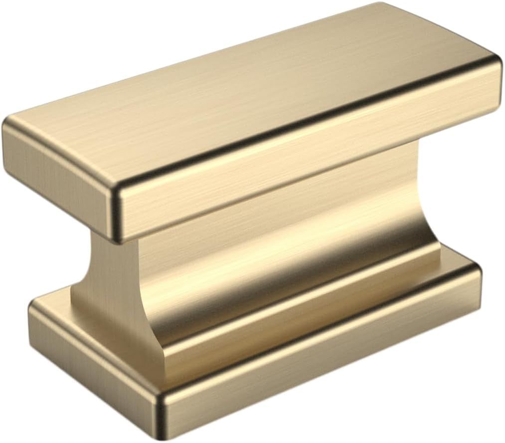 Brushed Gold Square Cabinet Knobs with Mounting Hardware