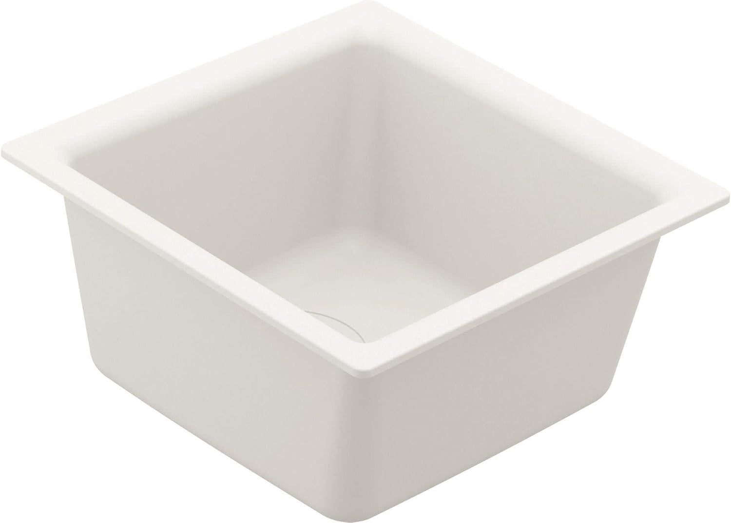 White Granite Square Drop-In Single Bowl Sink