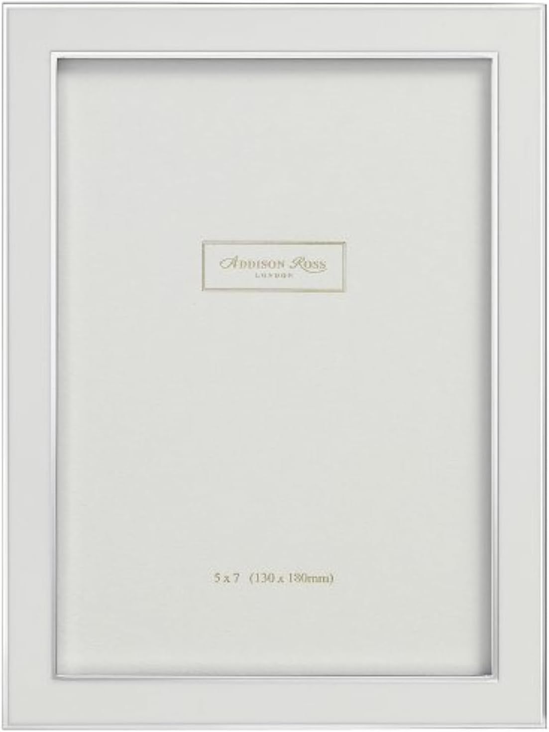 White Enamel and Silver 4x6 Tabletop Picture Frame