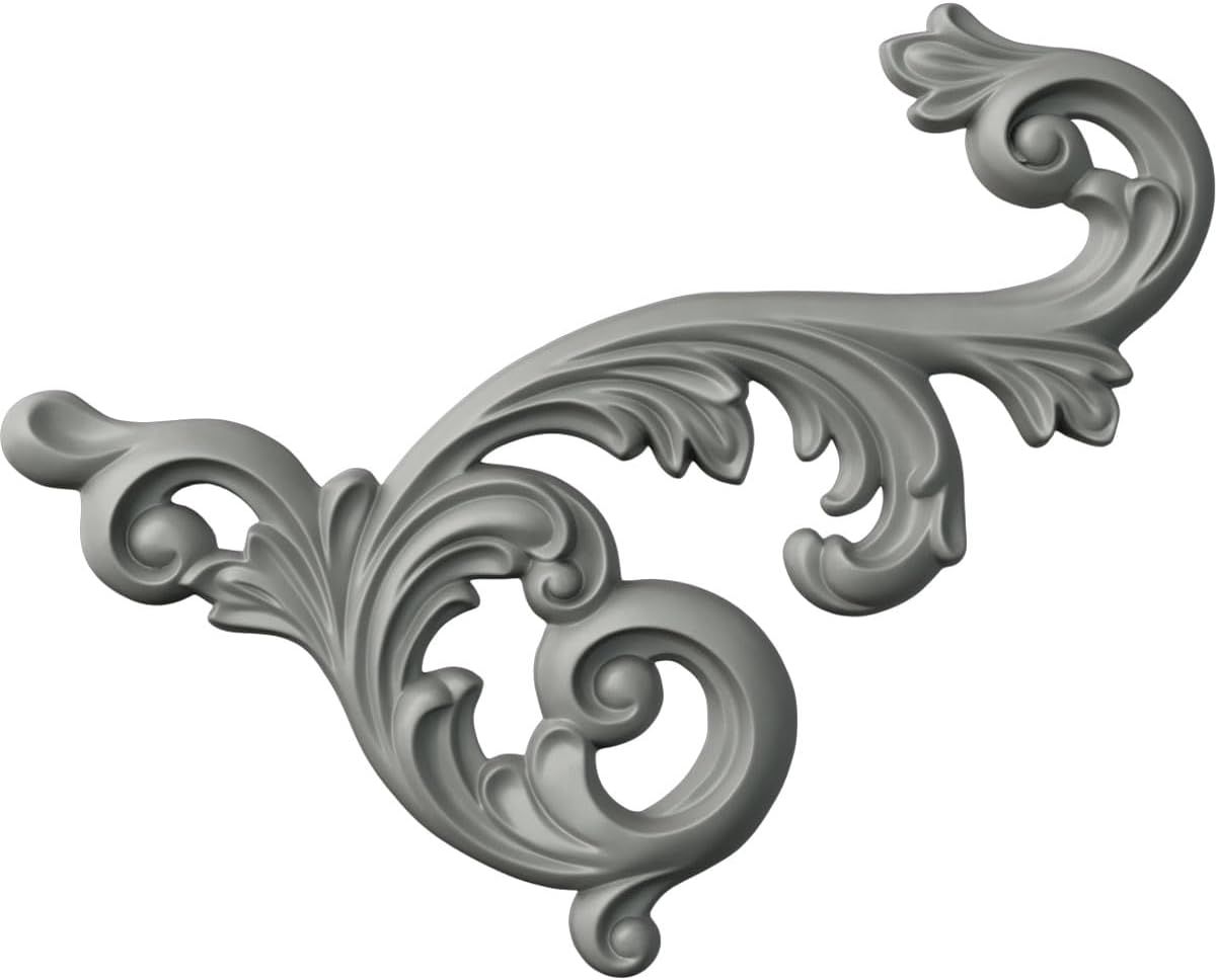 Gray Polyurethane Decorative Right Onlay Accent Piece