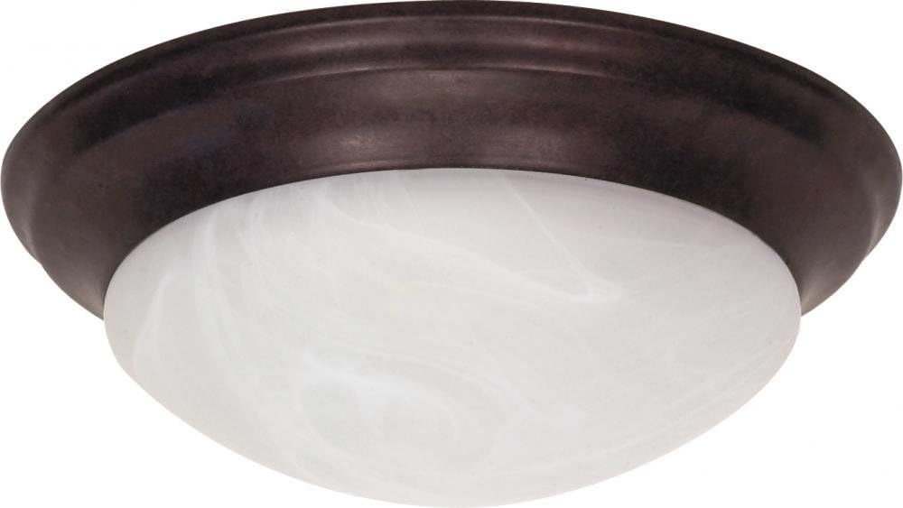 Bronze and Glass 14" Flush Mount Ceiling Light