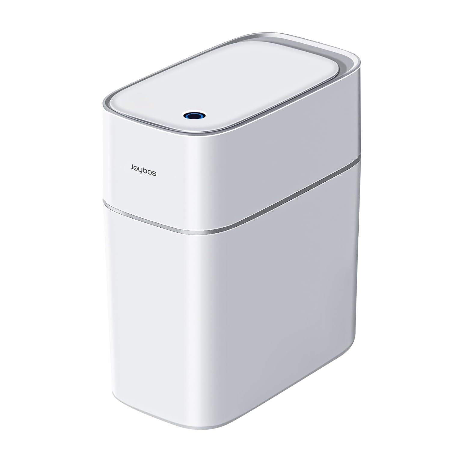 White Plastic Touchless Motion Sensor Trash Can, 3.8 Gallons