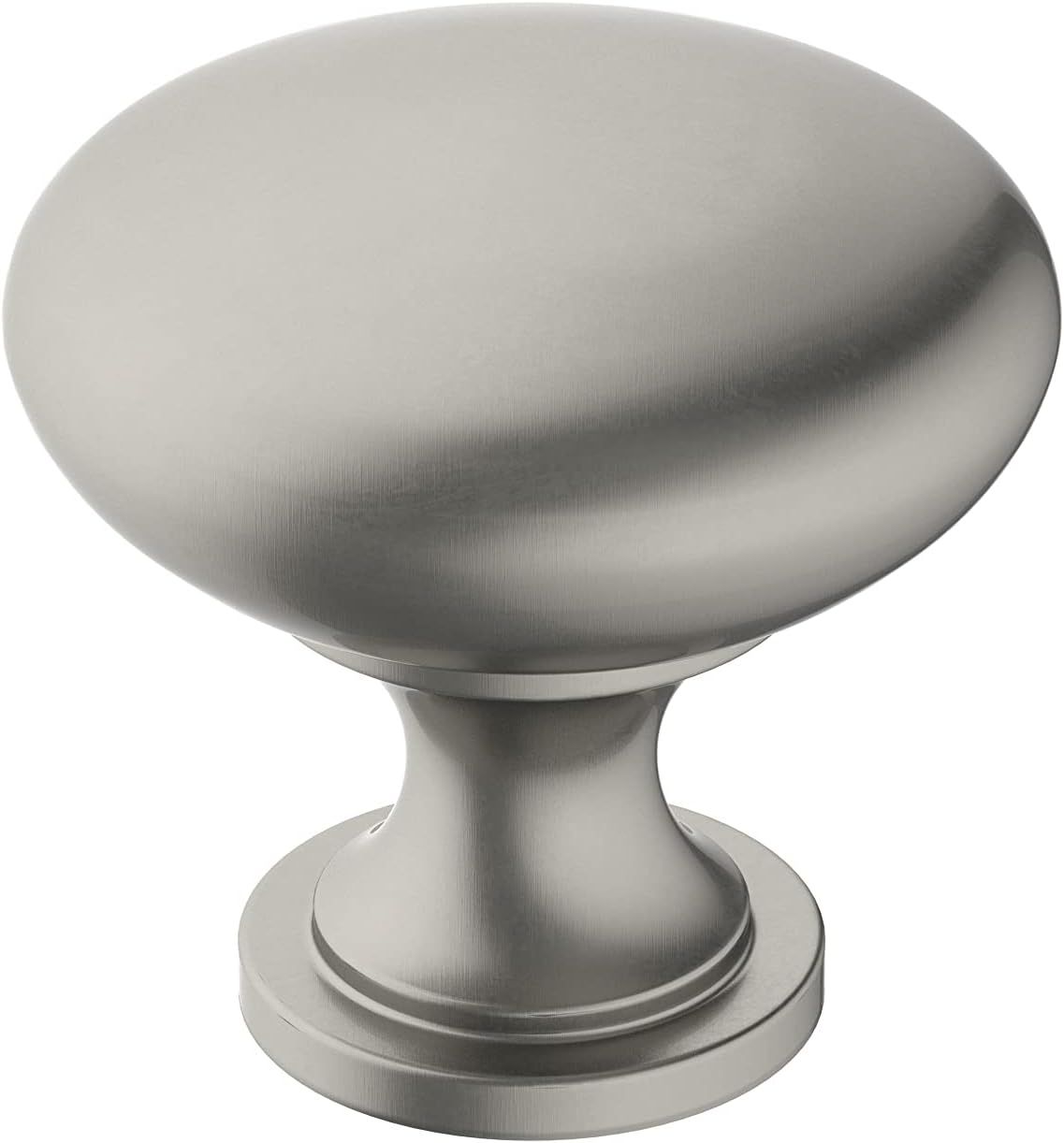 Satin Nickel Round Cabinet Knob with Mounting Hardware