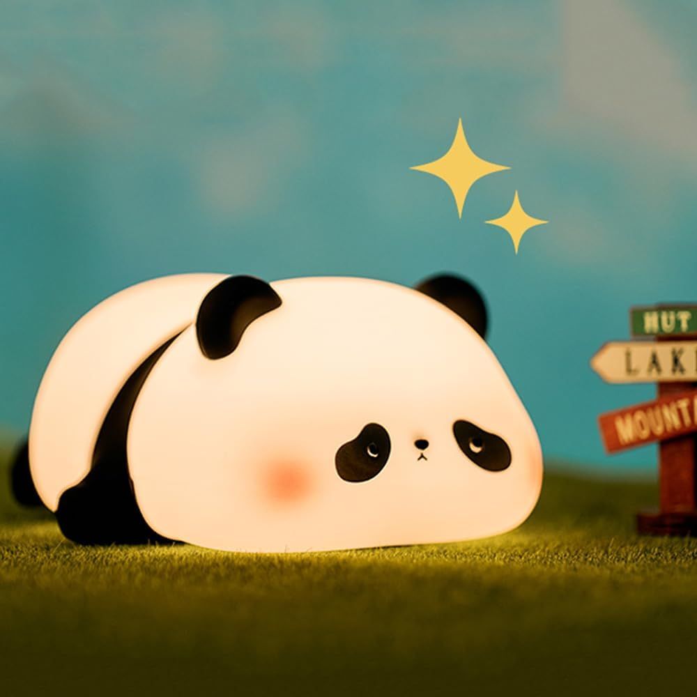 Cute Rechargeable Silicone Panda Night Light for Kids