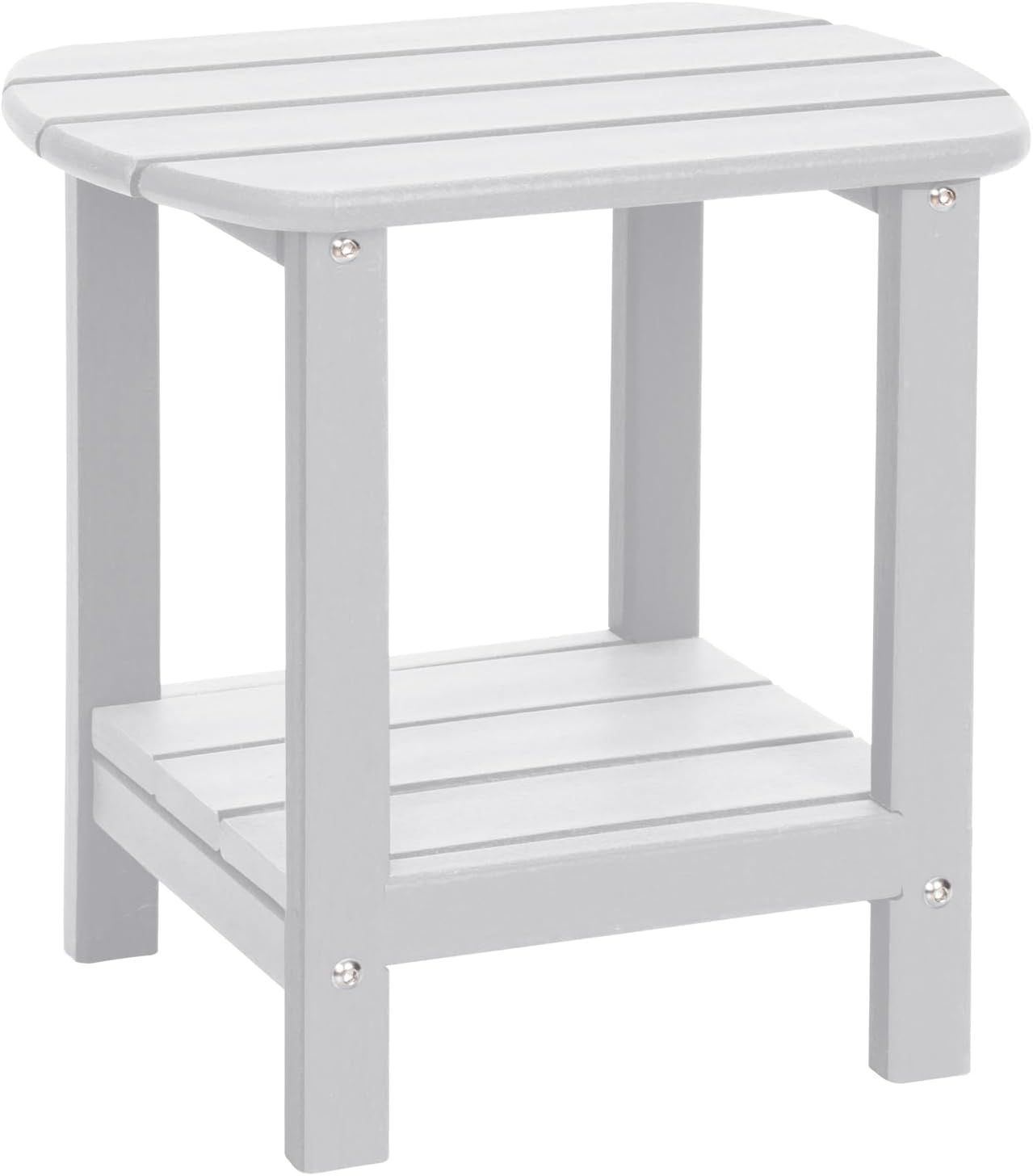 White HDPE 2-Tier Adirondack Outdoor Side Table