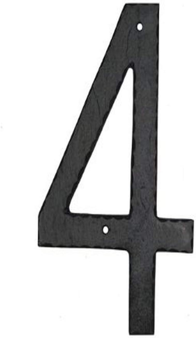 Black Painted Aluminum House Number 4, 10-Inch