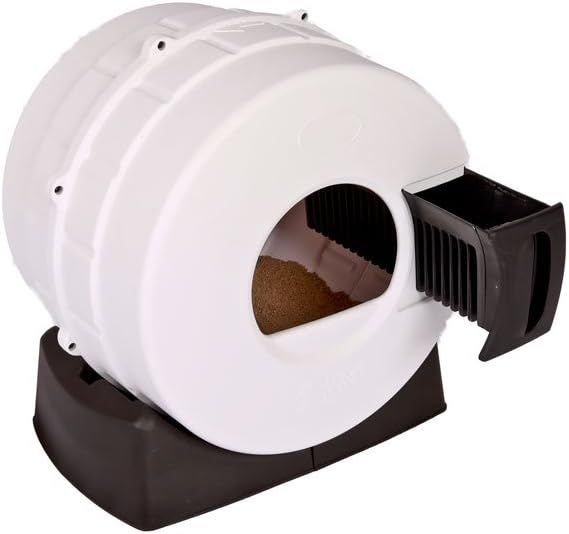 Quick Clean White Polypropylene Covered Cat Litter Box