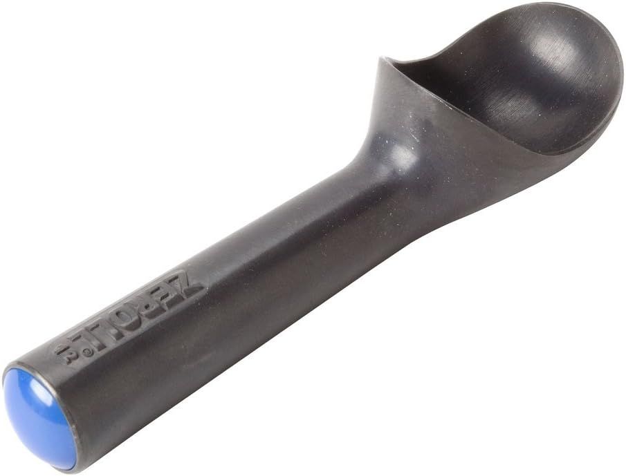 Black Aluminum Non-Stick Ice Cream Scoop with Blue End Cap