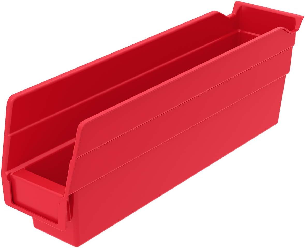 Red Plastic Organizer and Storage Bins for Kitchen and Pantry, 12-Inch, 24-Pack