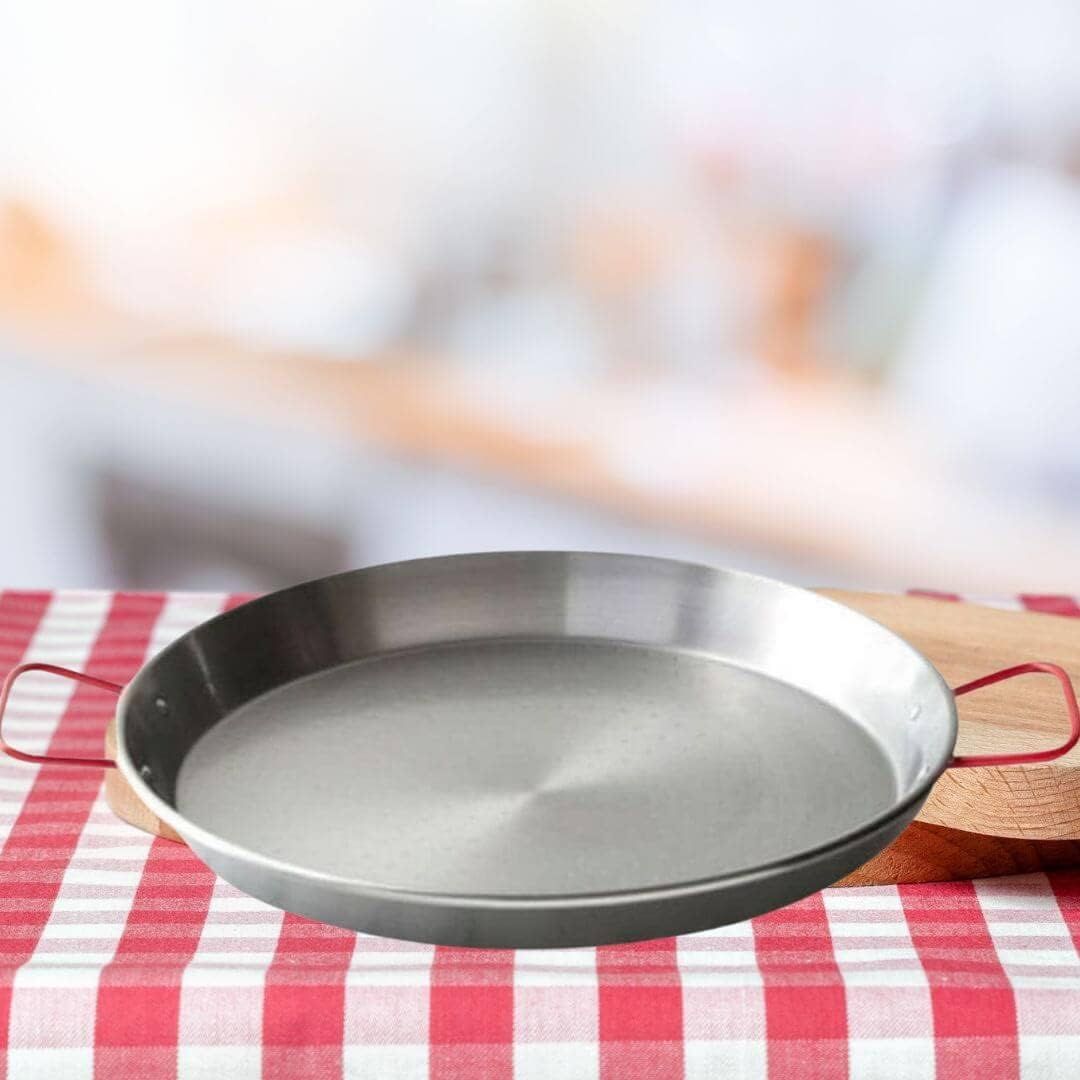 32 cm Polished Carbon Steel Paella Pan