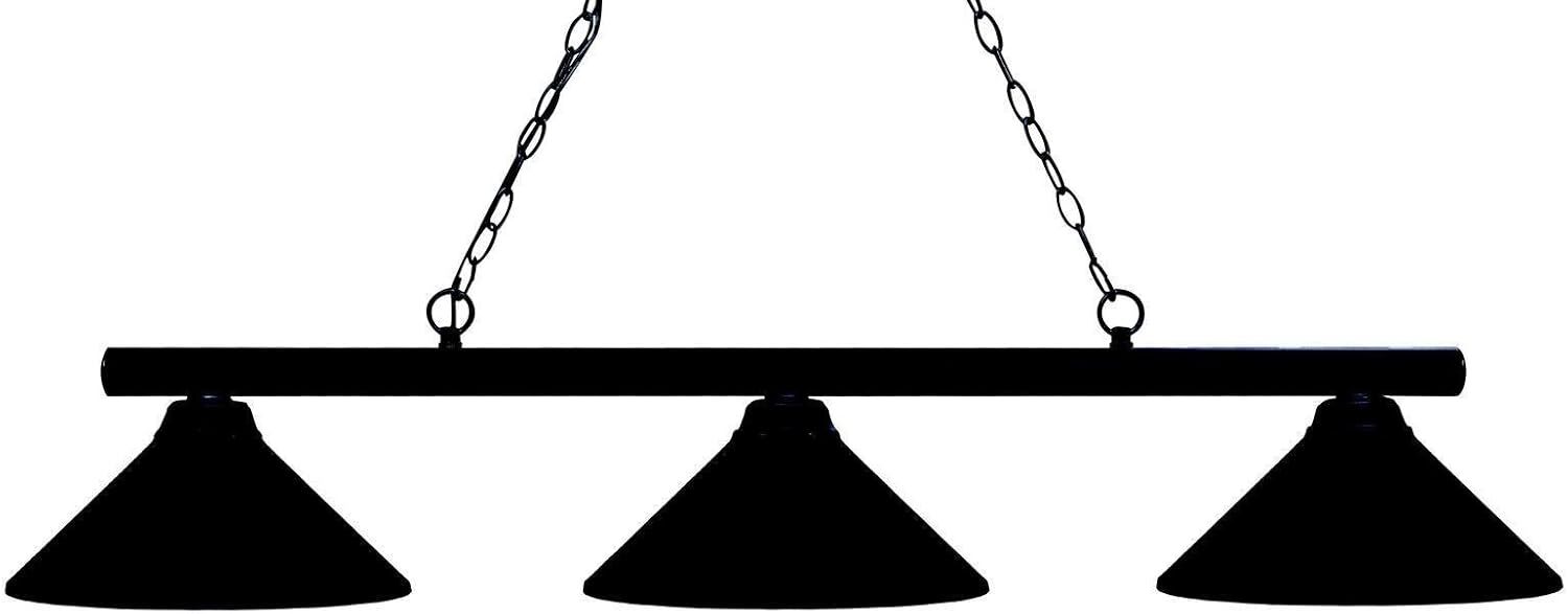 Classic Matte Black 48" Metal Island Light with Adjustable Chain