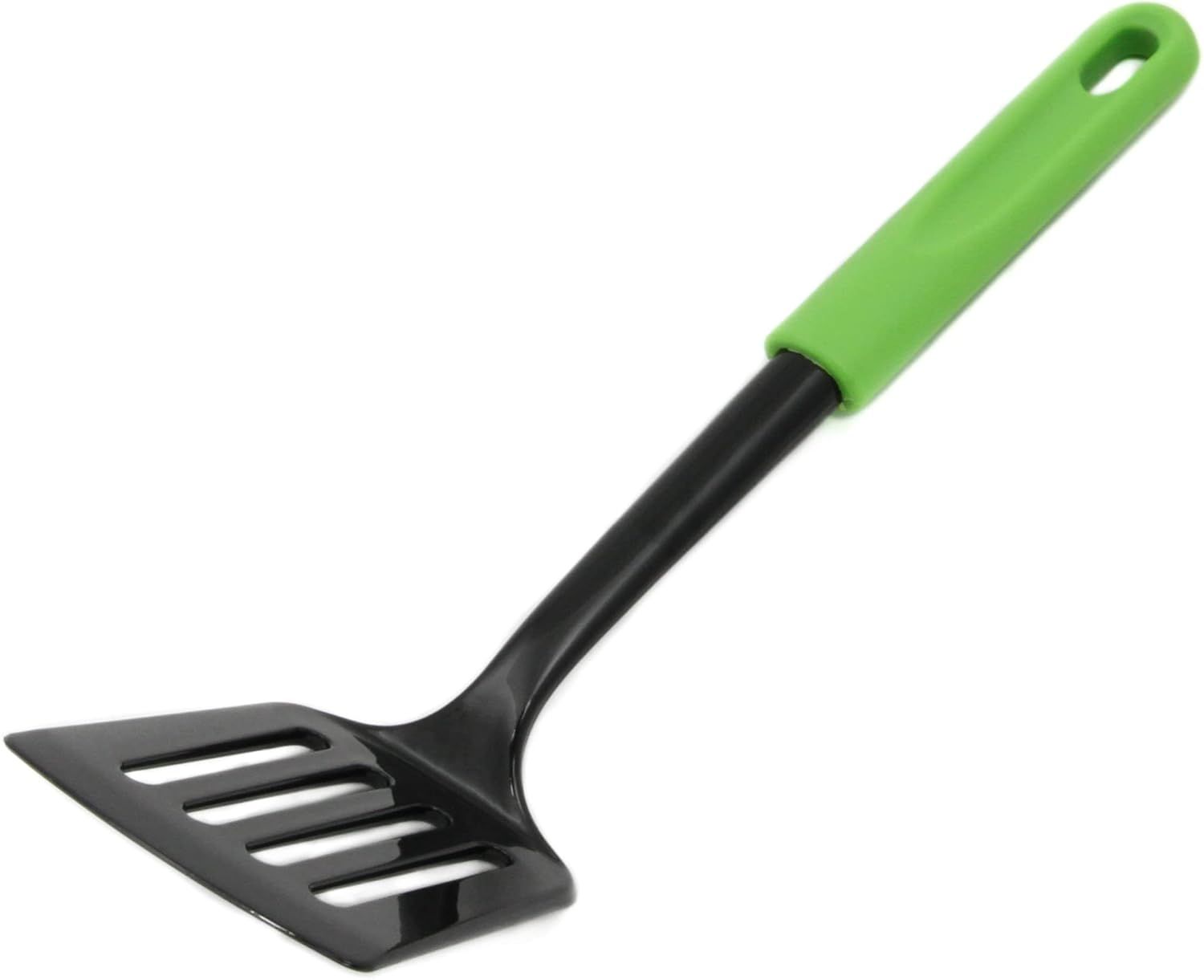 Green and Black Heat-Resistant Nylon Turner with Plastic Handle