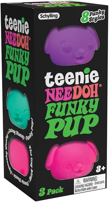 Teenie Funky Pup Neon Squishy Fidget Toy Set