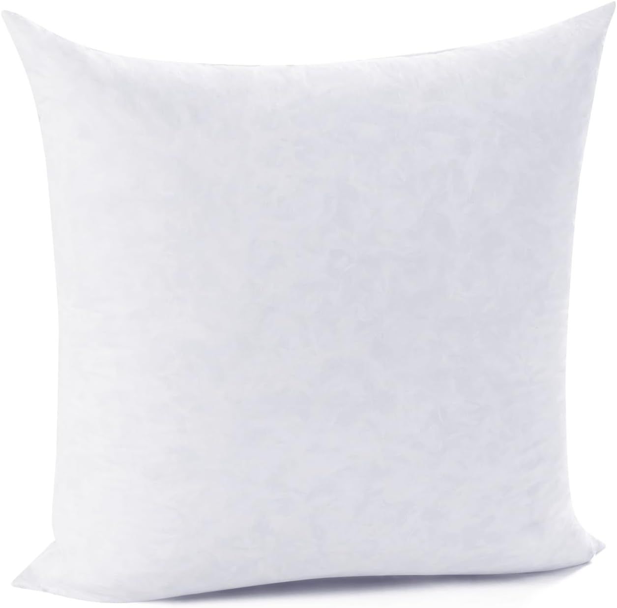 White 20x20 Cotton Down Feather Pillow Insert