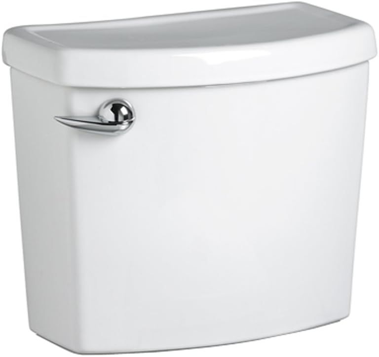 White Ceramic High-Efficiency Toilet Tank with Chrome Handle