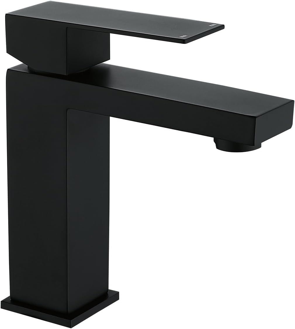 Matte Black Stainless Steel Single Handle Bathroom Faucet