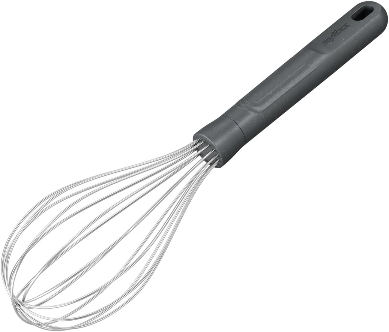 Medium Gray Stainless Steel Balloon Whisk with Ergonomic Handle