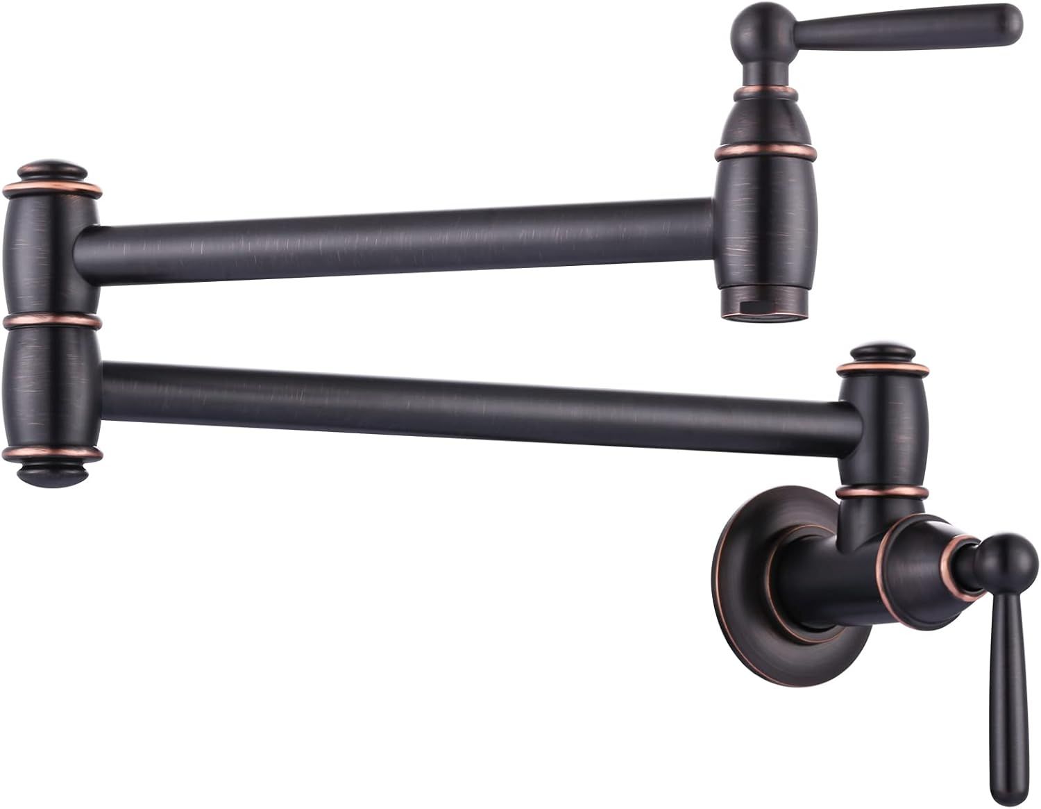 Oil Rubbed Bronze Wall Mount Pot Filler Faucet with Double Handles