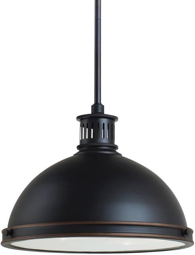 Autumn Bronze Industrial LED Pendant Light with Clear Glass Shade