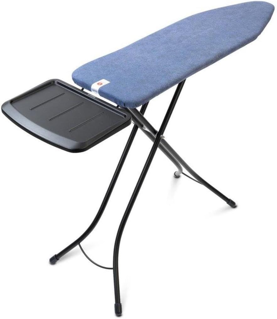 Denim Blue Freestanding Ironing Board with Metal Steam Unit Holder