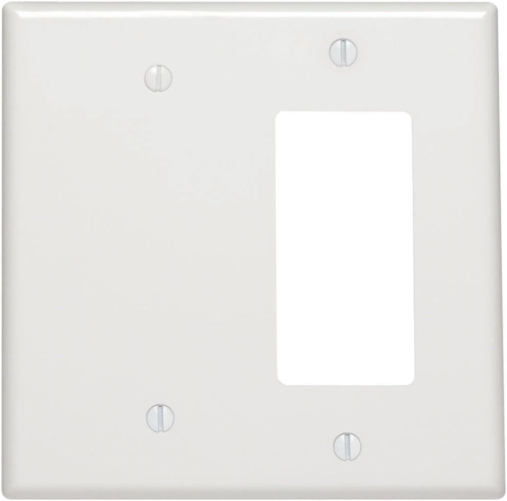 White Thermoset Plastic 2-Gang Decora/Rocker Wall Plate