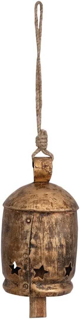 Antique Gold Iron Bell with Jute Rope