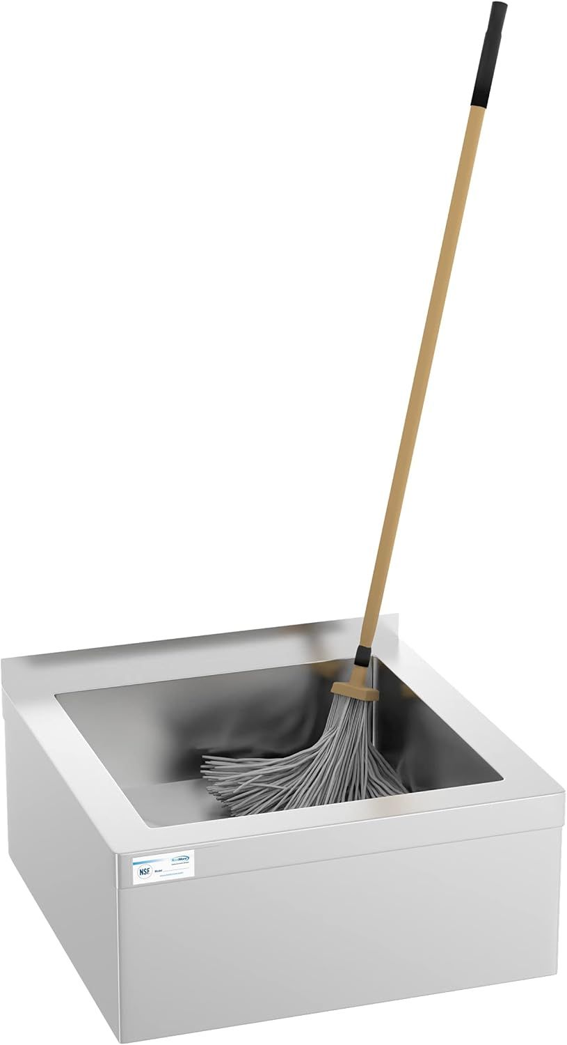 24'' x 24'' Brushed Stainless Steel Wall-Mount Mop Sink