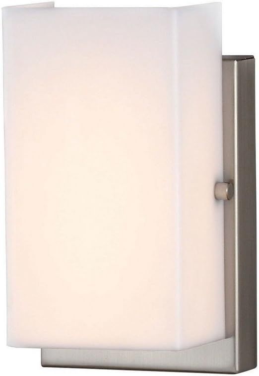 Brushed Nickel LED Wall Sconce with White Acrylic Shade