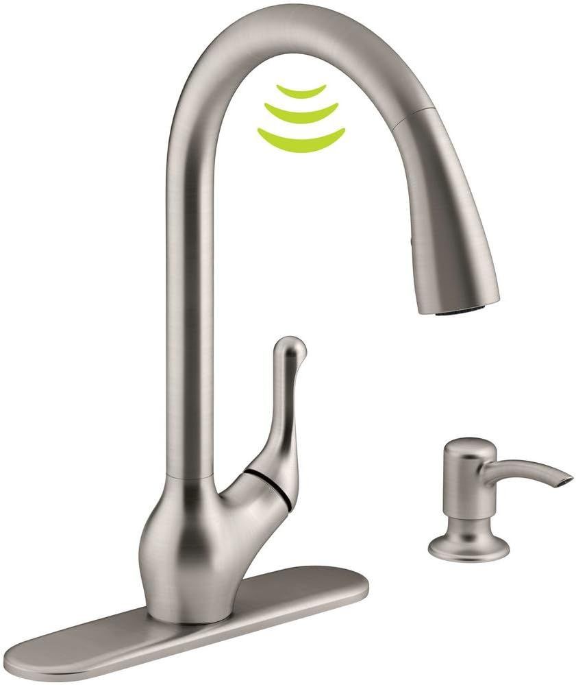 Stainless Steel Touchless Pull-Down Kitchen Faucet with Soap Dispenser