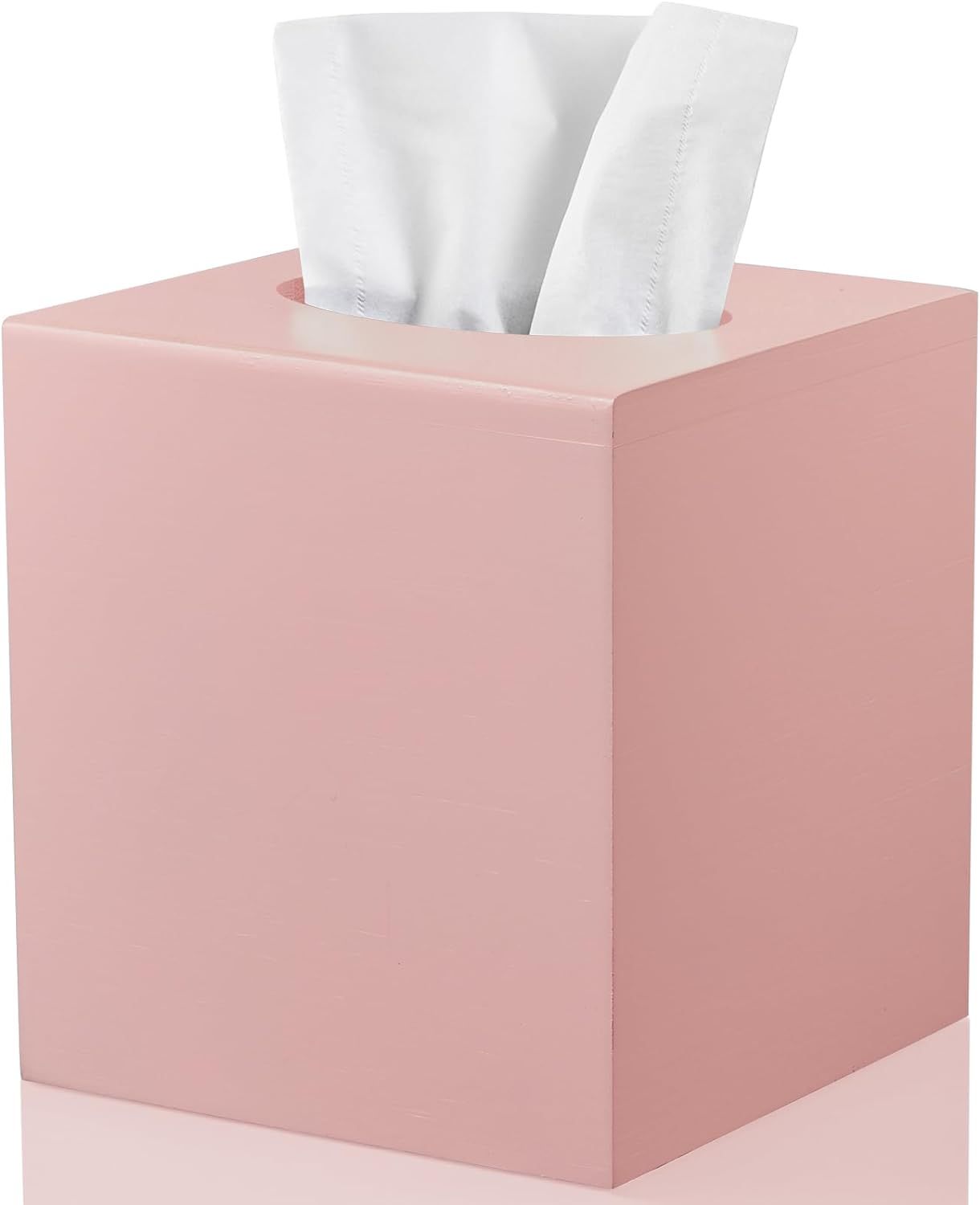 Blush Pink Resin Square Tissue Box Cover