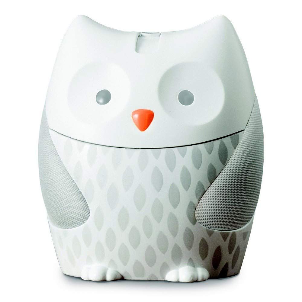 Gray and White Owl Baby Soother with Nightlight