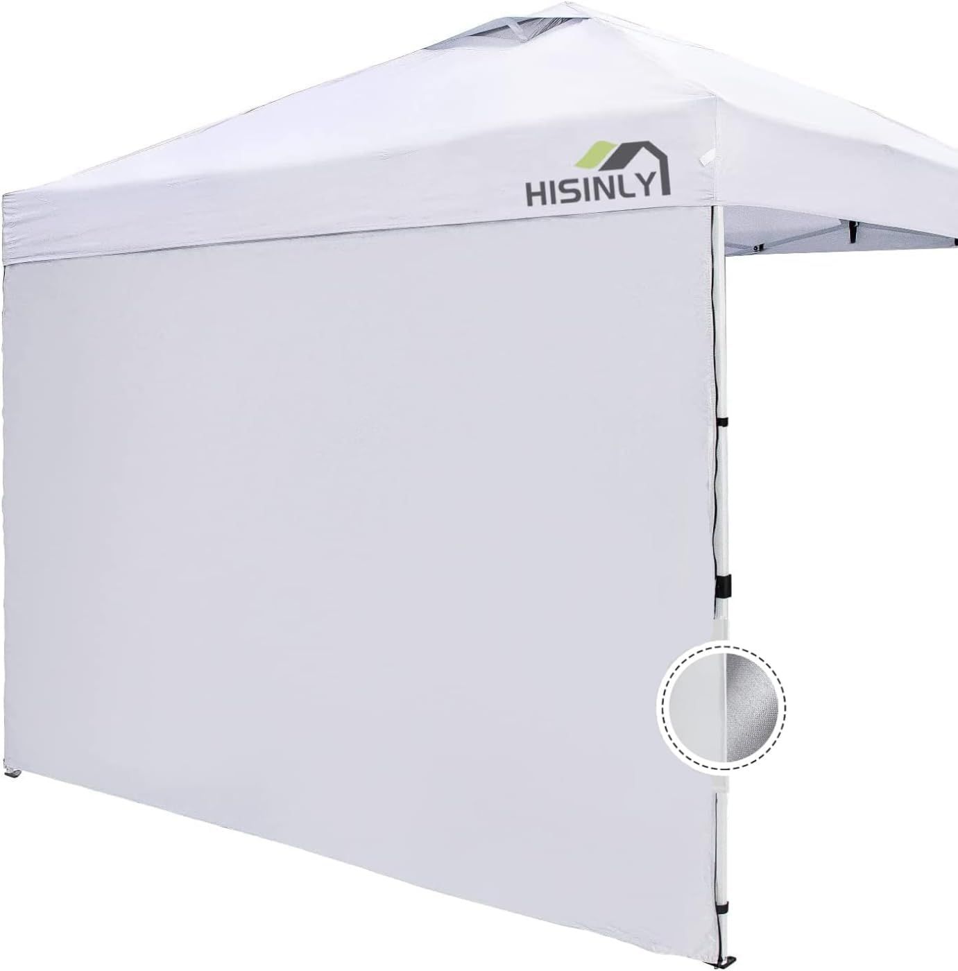 White 10x10 ft Waterproof UV Protection Canopy Sidewall