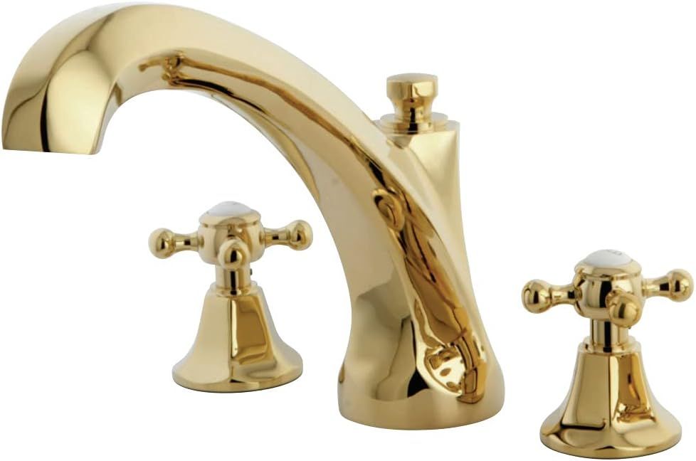 Polished Brass Dual Handle Roman Tub Faucet