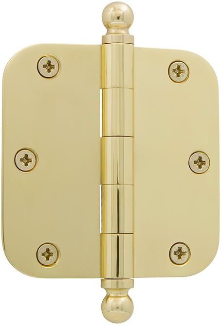 Polished Brass 3.5 x 3.5 Inch Ball Tip Door Hinge