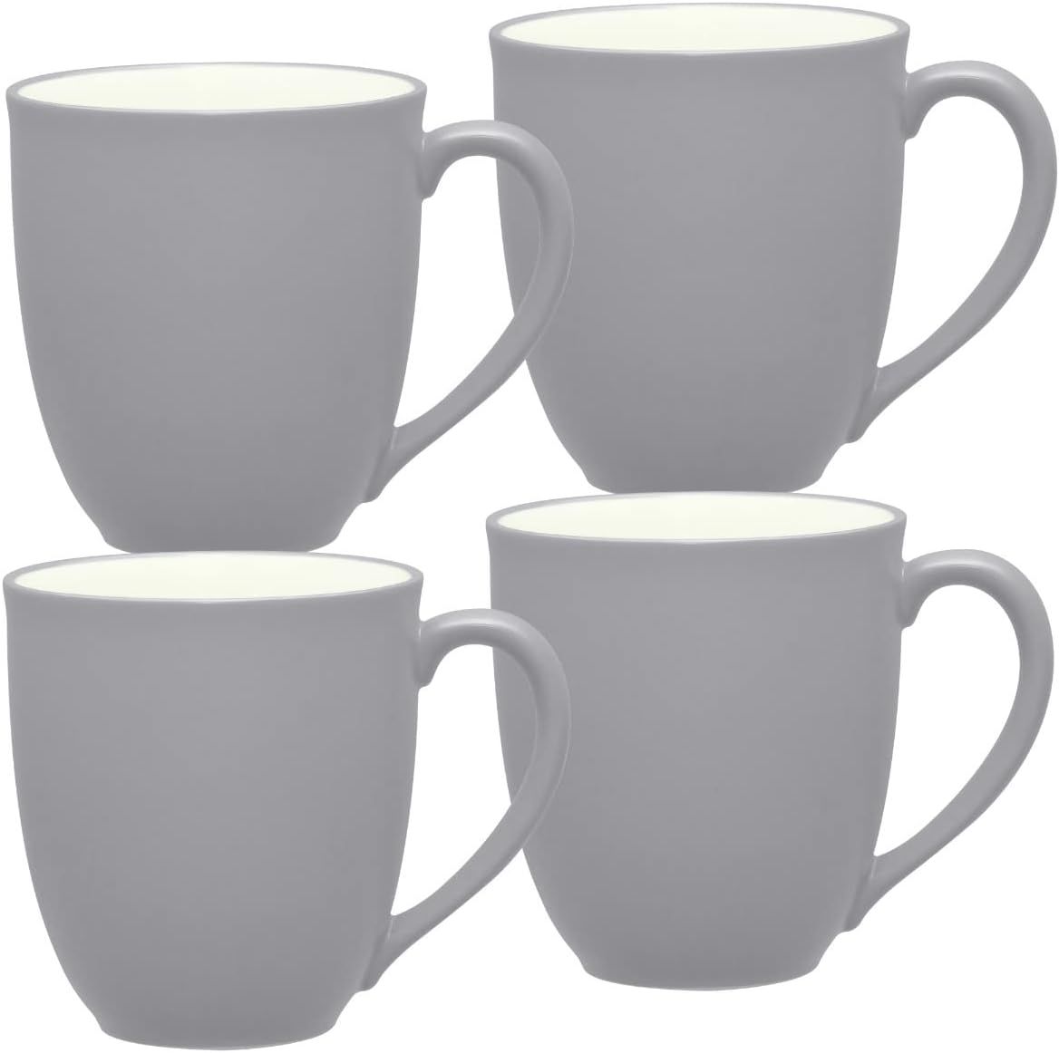 Slate Gray Ceramic Stoneware Mugs Set of 4