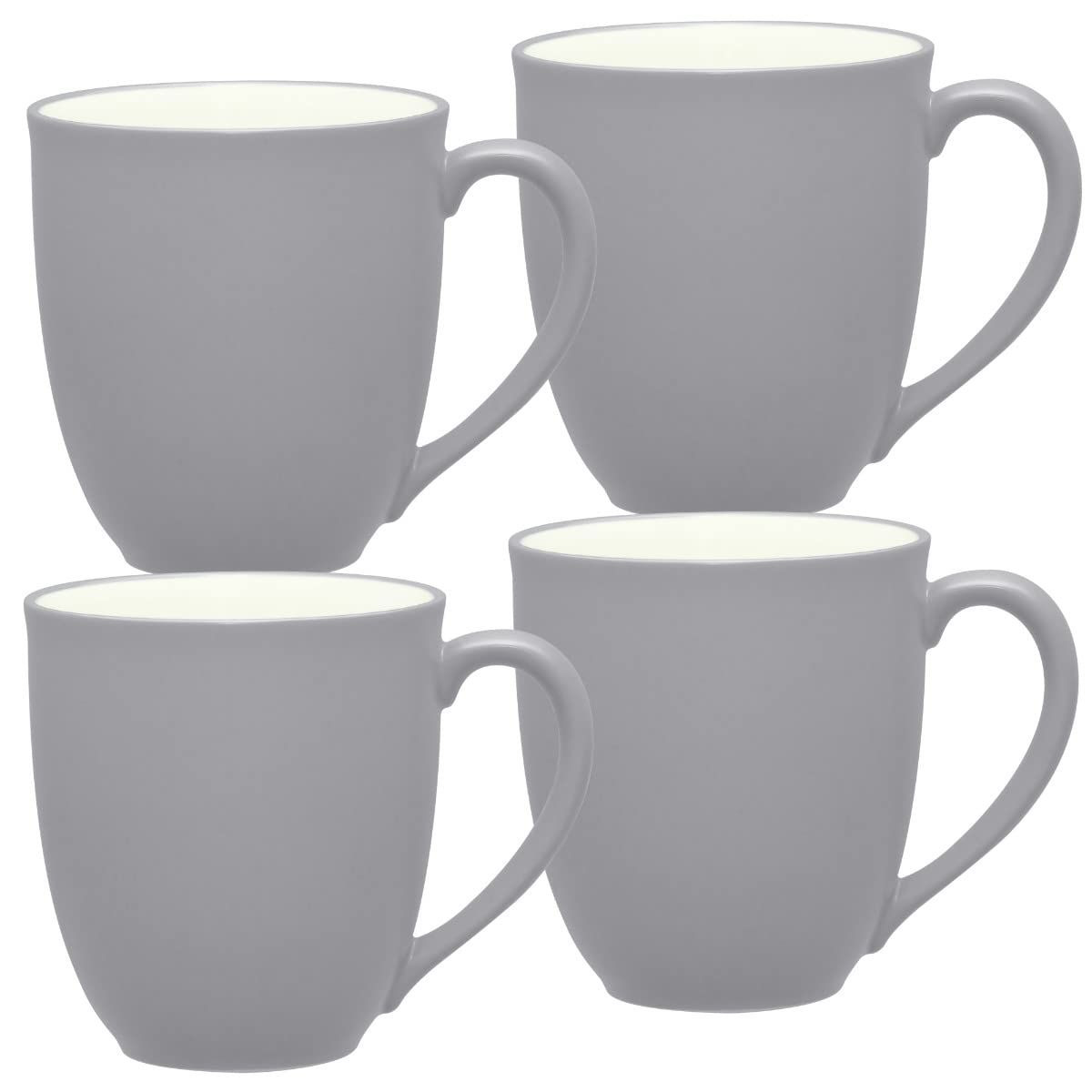 Slate Gray Ceramic Stoneware Mugs Set of 4