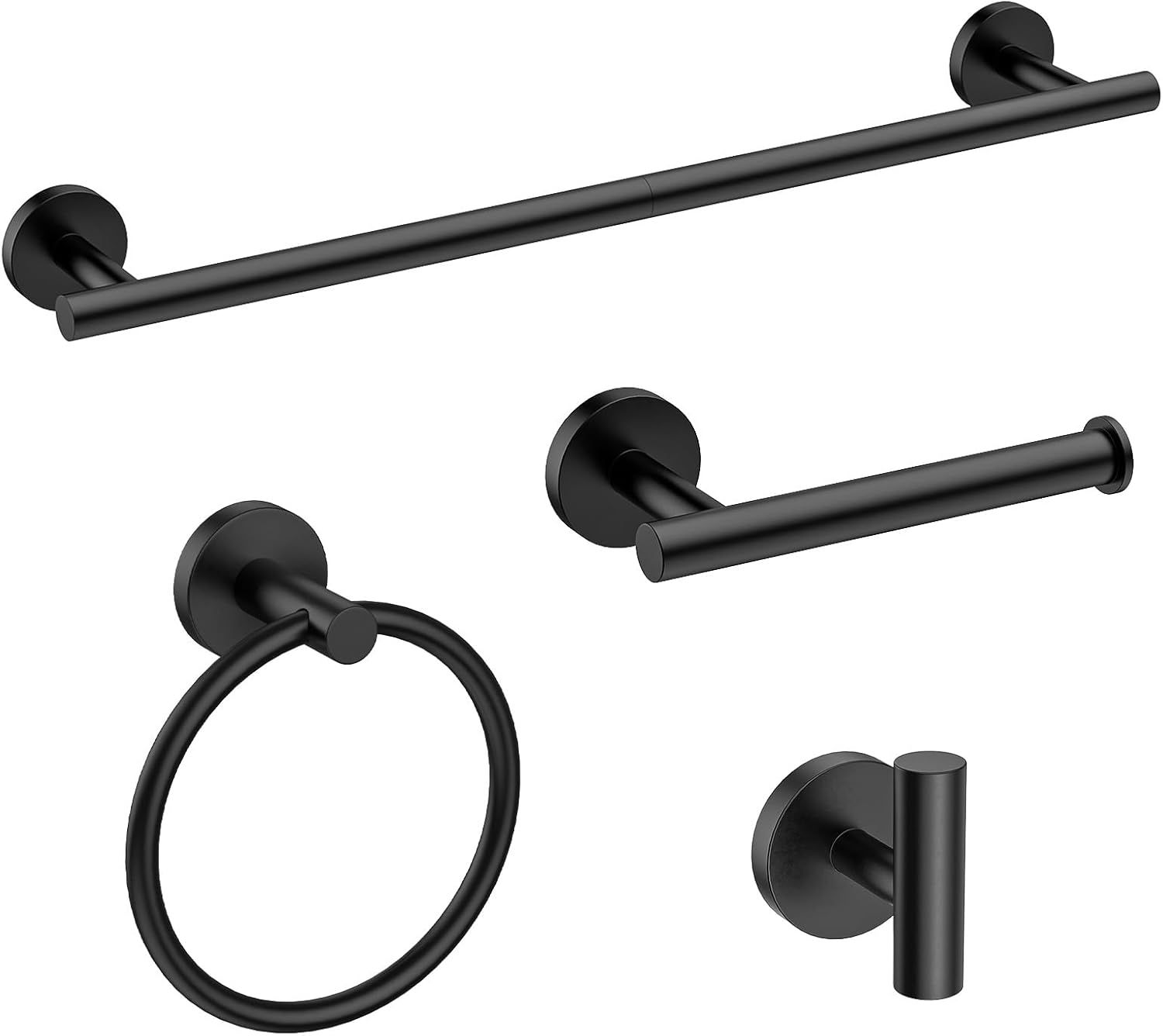 Matte Black Stainless Steel 18-Inch Bathroom Hardware Set