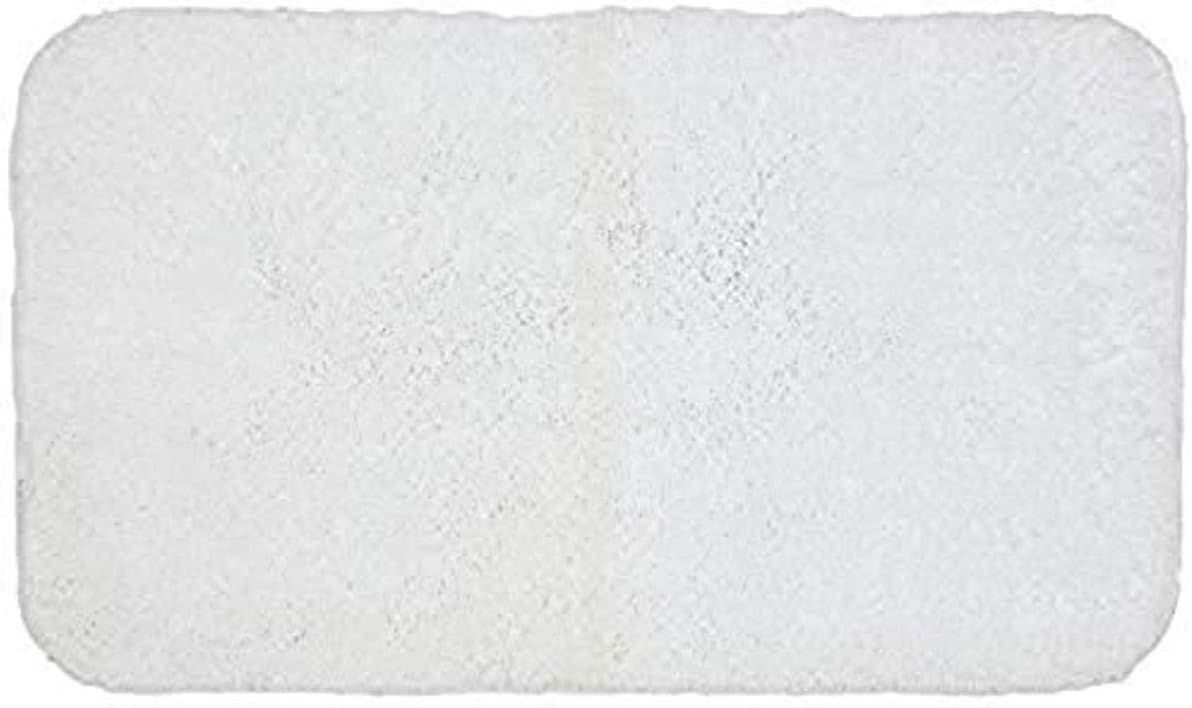 Pure White 34" x 20" Nylon Bath Rug with Latex Backing