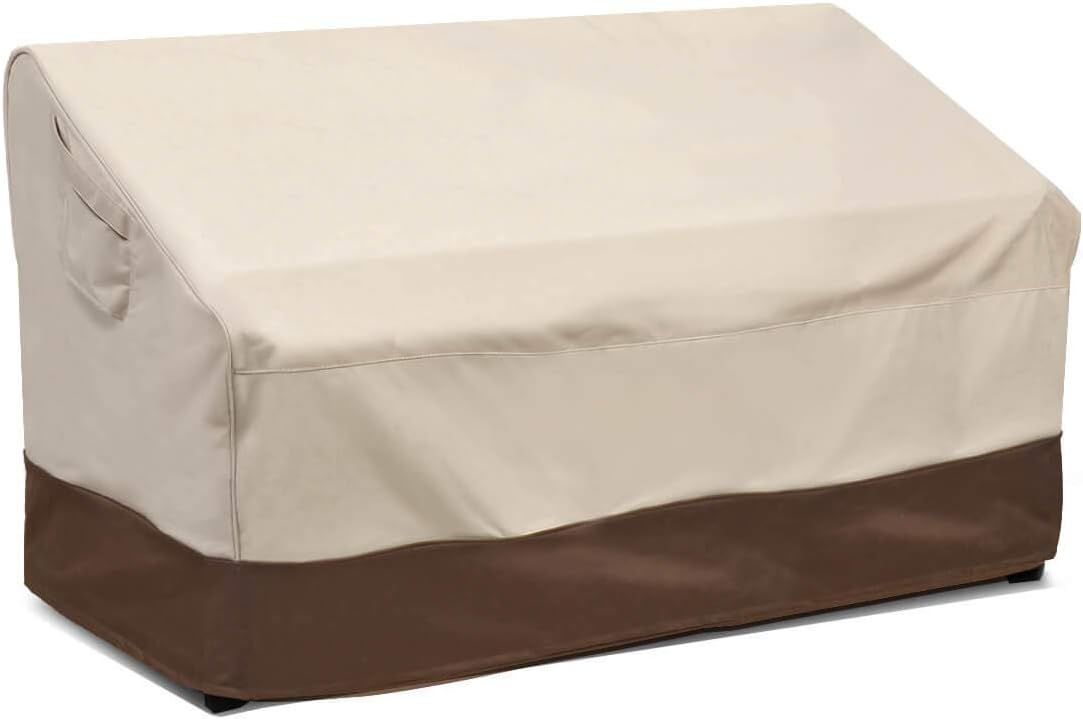 Large Beige and Brown Waterproof Patio Sofa Cover