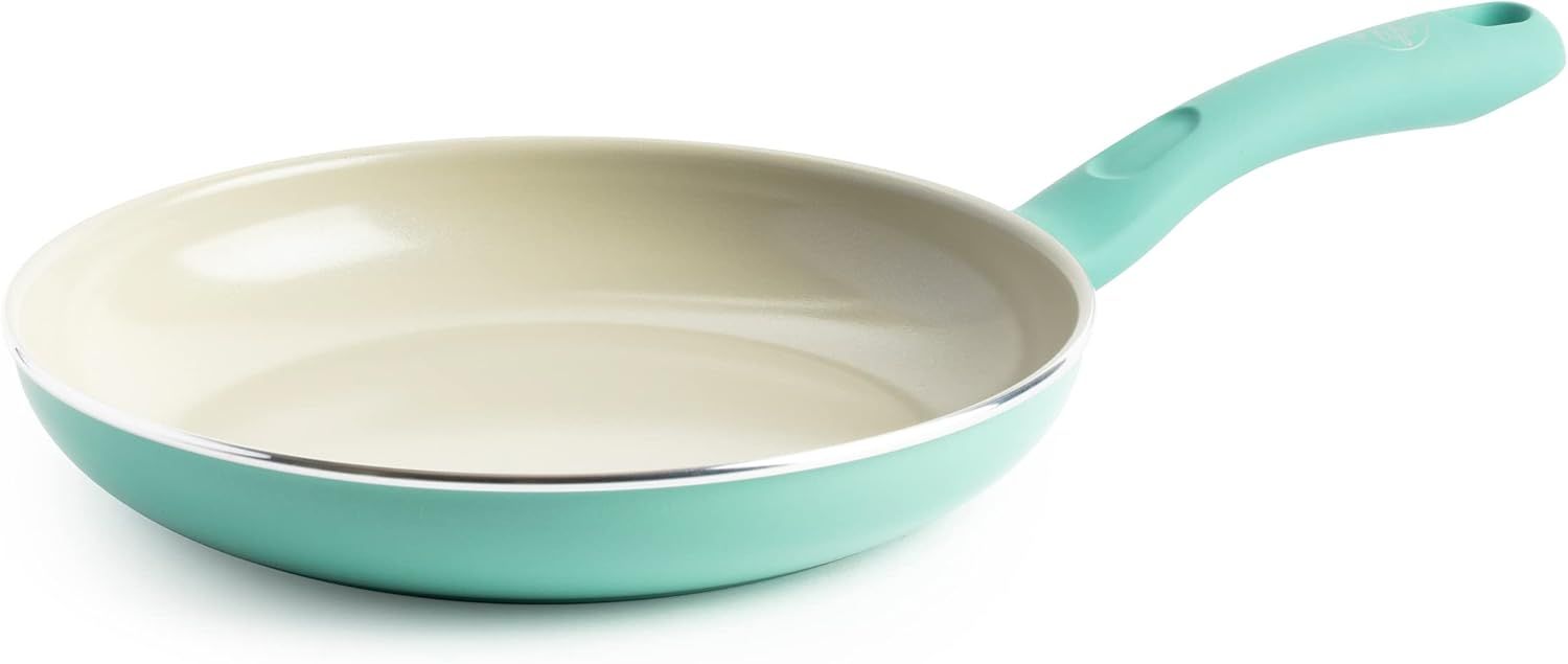 Turquoise 10" Aluminum Frying Pan with Ceramic Coating