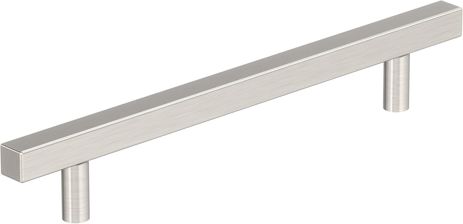 Satin Nickel Brushed Modern Bar Cabinet Pull