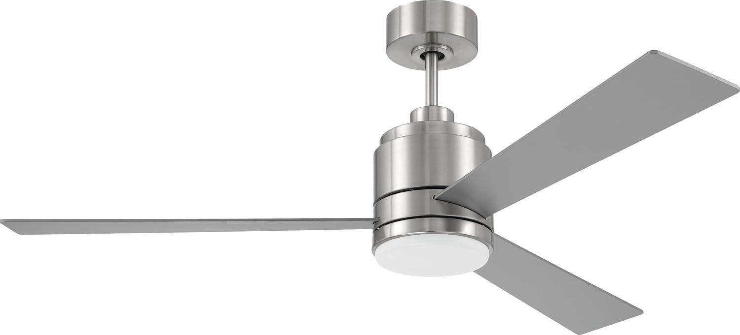 52" Brushed Nickel Ceiling Fan with LED Light and 3 Blades