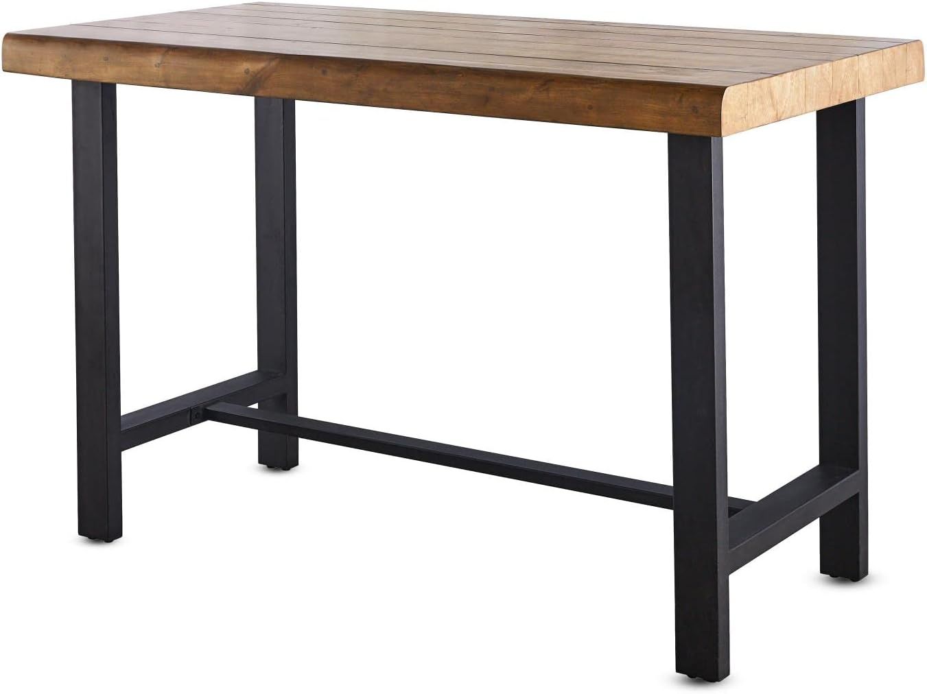 Landon 63" Natural Honey Birch Counter Table with Iron Base