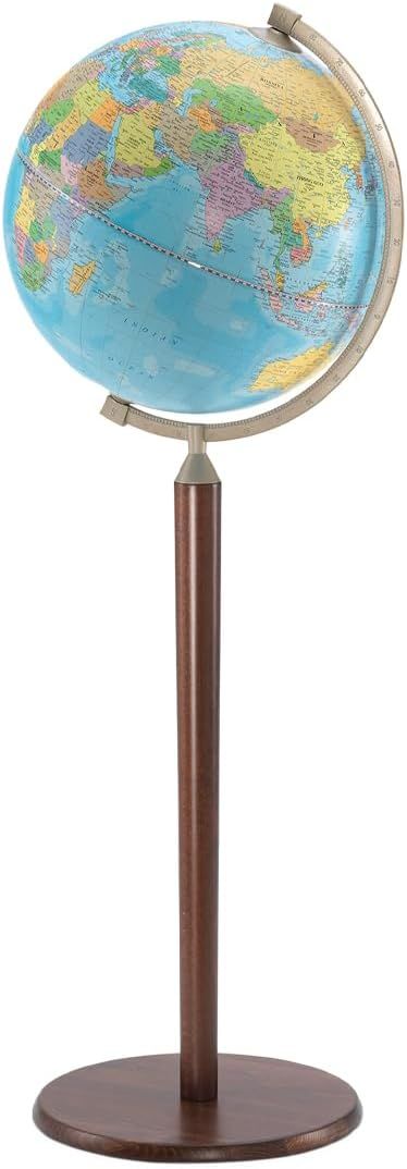 Vasco Da Gama Blue Globe with Hardwood Stand