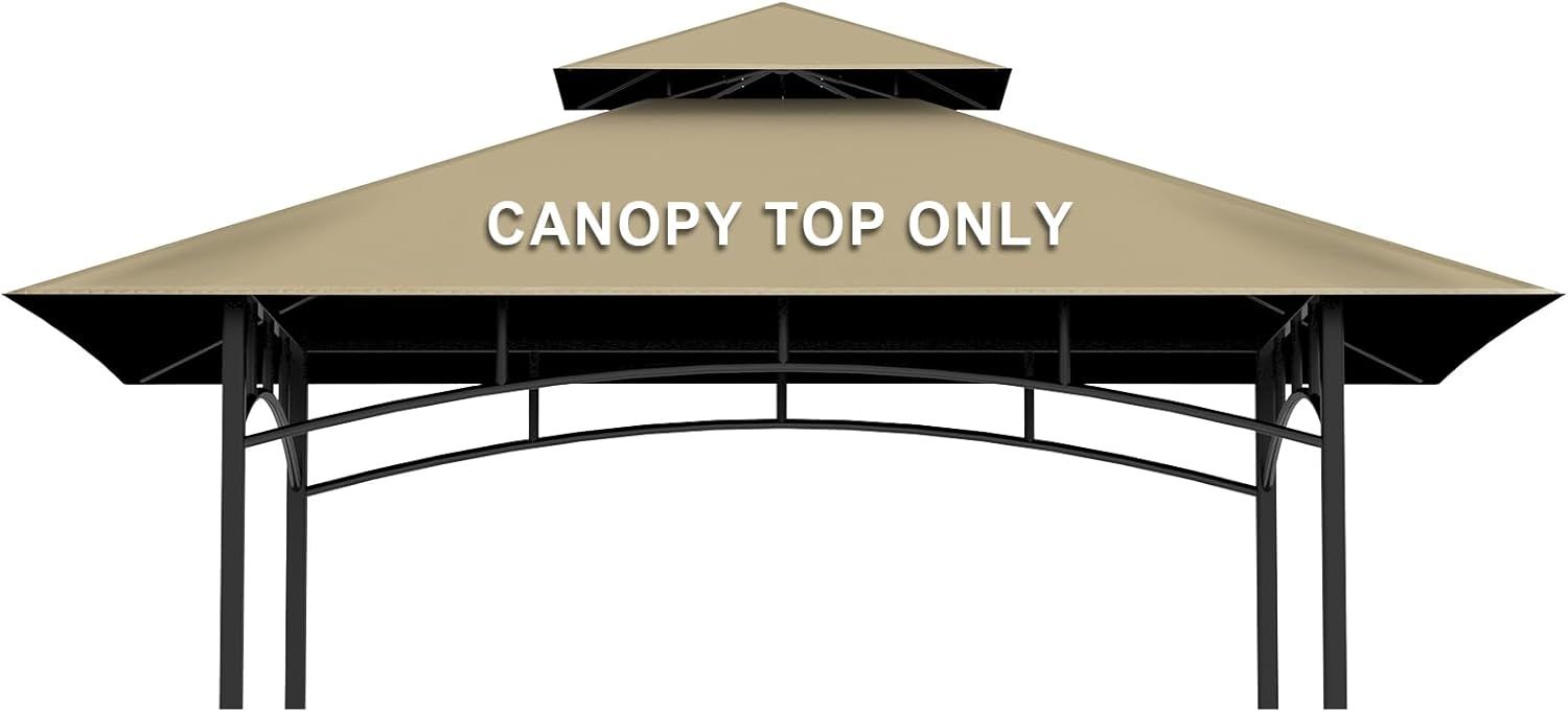 Khaki 5' x 8' Waterproof Grill Gazebo Canopy Top