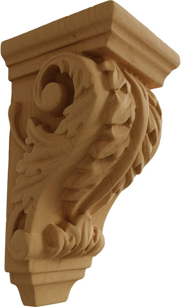 Extra Small Acanthus Alder Wood Corbel 2.25" x 4.25"