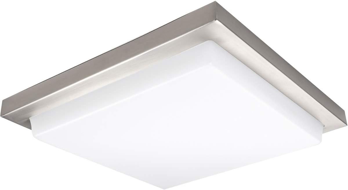 Metro 12" Square LED Flush Mount in Brushed Nickel