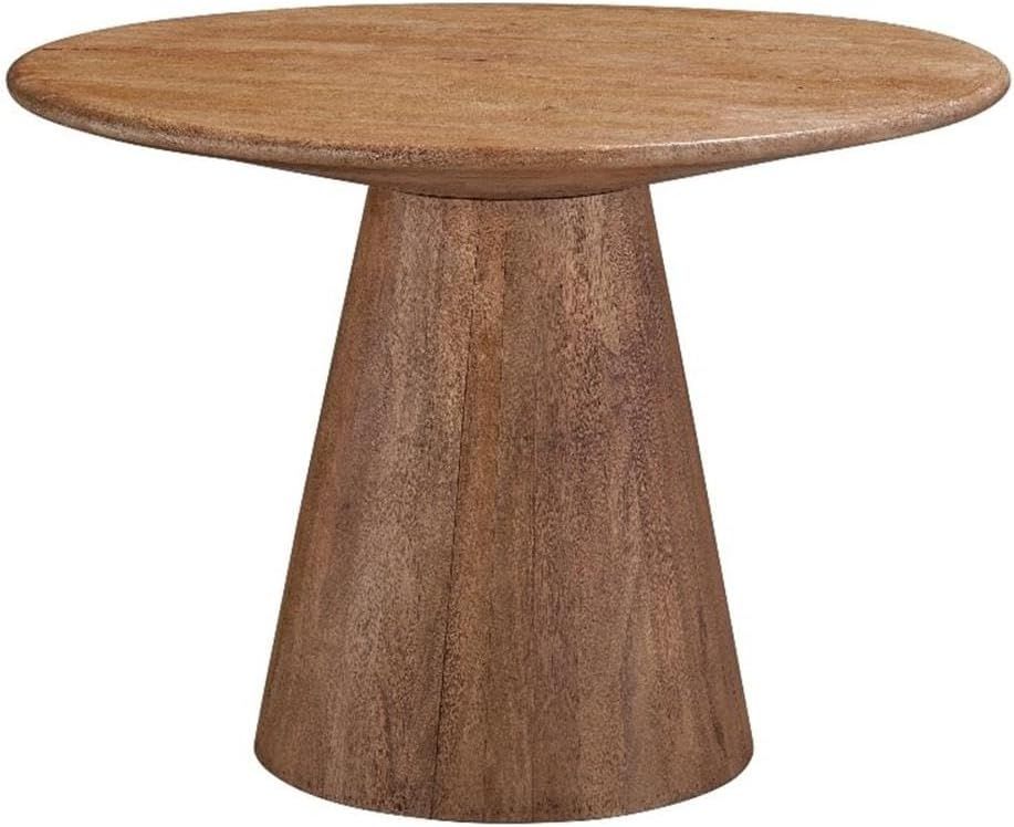 Chestnut Brown Round Mango Wood Dining Table